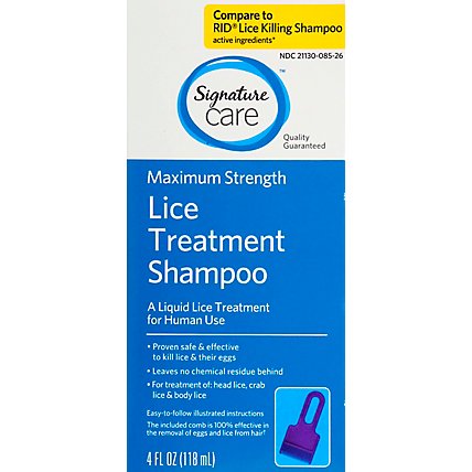 Signature Care Shampoo Lice Treatment Maximum Strength - 4 Fl. Oz. - Image 2