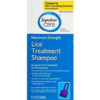 Signature Care Shampoo Lice Treatment Maximum Strength - 4 Fl. Oz. - Image 2