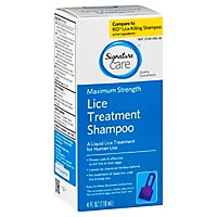 Signature Care Shampoo Lice Treatment Maximum Strength - 4 Fl. Oz. - Image 1