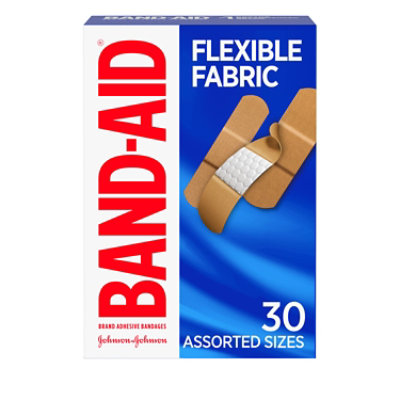 BAND-AID Brand Adhesive Bandages Flexible Fabric Assorted Sizes - 30 Count - Image 1