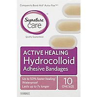 Signature Care Adhesive Bandages Hydrocolloid Active Healing One Size - 10 Count - Image 2