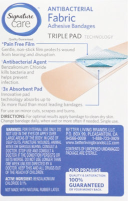 Signature Select/Care Adhesive Bandages Fabric Antibacterial One Size - 30 Count - Image 5