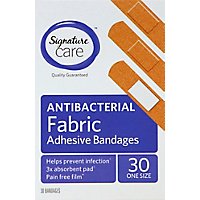 Signature Care Adhesive Bandages Fabric Antibacterial One Size - 30 Count - Image 2