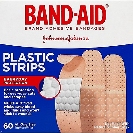 BAND-AID Brand Adhesive Bandages Plastic Strips All One Size - 60 Count - Image 2