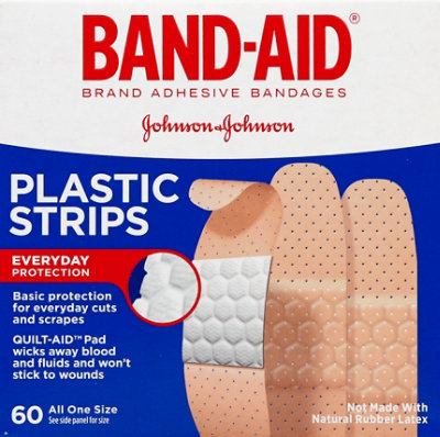 BAND-AID Brand Adhesive Bandages Plastic Strips All One Size - 60 Count - Image 2