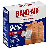 BAND-AID Brand Adhesive Bandages Plastic Strips All One Size - 60 Count - Image 1