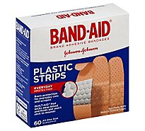 BAND-AID Brand Adhesive Bandages Plastic Strips All One Size - 60 Count
