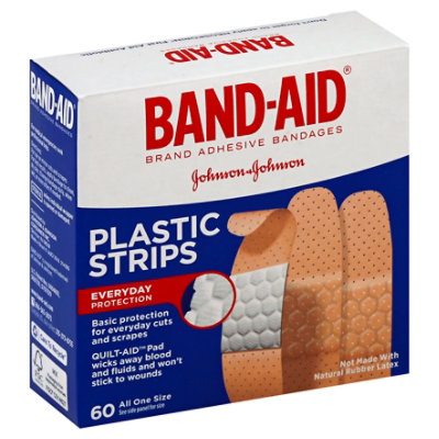 BAND-AID Brand Adhesive Bandages Plastic Strips All One Size - 60 Count