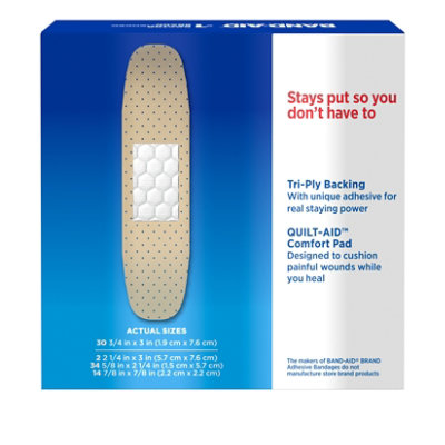 Band-Aid Adhesive Bandages Sheer Strips Assorted Sizes - 80 Count - Randalls