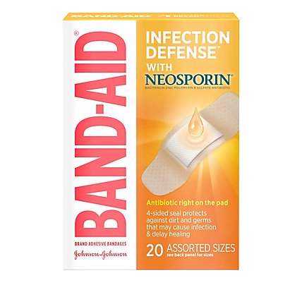 BAND-AID Brand Adhesive Bandages Plus Antibiotic Assorted Sizes - 20 Count - Image 1