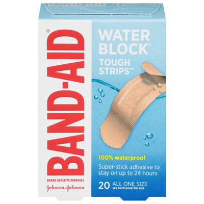 BAND-AID Brand Adhesive Bandages Tough Strips Waterproof All One Size - 20 Count - Image 3