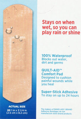 BAND-AID Brand Adhesive Bandages Tough Strips Waterproof All One Size - 20 Count - Image 4