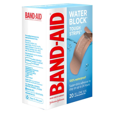 BAND-AID Brand Adhesive Bandages Tough Strips Waterproof All One Size - 20 Count - Image 4