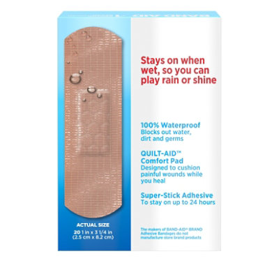 BAND-AID Brand Adhesive Bandages Tough Strips Waterproof All One Size - 20 Count - Image 4