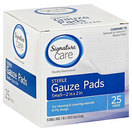 Signature Care Gauze Pads Sterile Small - 25 Count - Image 1