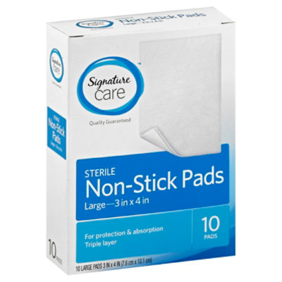 Signature Care Non Stick Pads Sterile Large - 10 Count