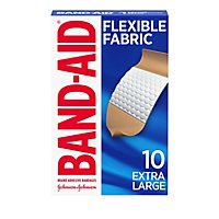 BAND-AID Brand Adhesive Bandages Flexible Fabric Extra Large Memory Weave Fabric - 10 Count - Image 2