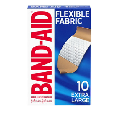 BAND-AID Brand Adhesive Bandages Flexible Fabric Extra Large Memory Weave Fabric - 10 Count - Image 1