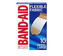 BAND-AID Brand Adhesive Bandages Flexible Fabric Extra Large Memory Weave Fabric - 10 Count