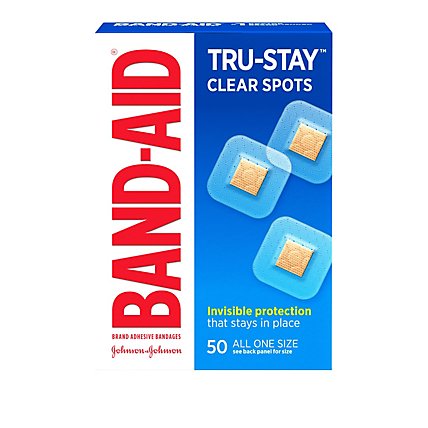 BAND-AID Brand Adhesive Bandages Comfort Flex Clear Spots One Size - 50 Count - Image 1
