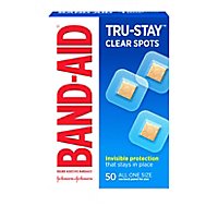BAND-AID Brand Adhesive Bandages Comfort Flex Clear Spots One Size - 50 Count - Image 1