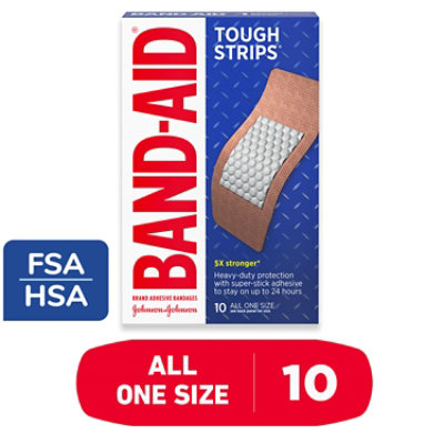 BAND-AID Brand Adhesive Bandages Tough Strips Extra Large - 10 Count - Image 1