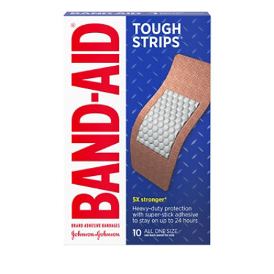 BAND-AID Brand Adhesive Bandages Tough Strips Extra Large - 10 Count