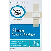 Signature Care Adhesive Bandages Sheer One Size - 40 Count - Image 2
