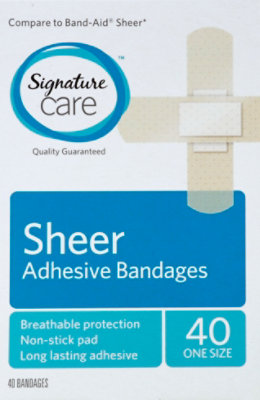 Signature Select/Care Adhesive Bandages Sheer One Size - 40 Count - Image 2