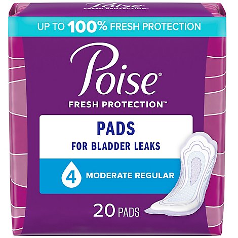 Poise Incontinence Pads for Women Moderate Absorbency - 20 Count