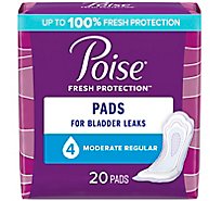 Poise Incontinence Pads for Women Moderate Absorbency - 20 Count