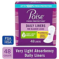 Poise Daily Incontinence Panty Liners Very Light Absorbency - 48 Count - Image 2