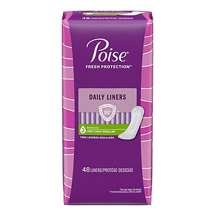 Poise Daily Incontinence Panty Liners Very Light Absorbency - 48 Count - Image 8