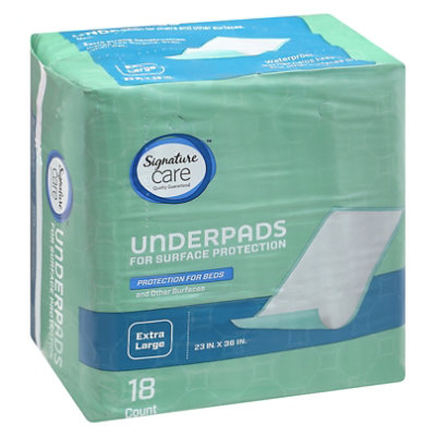 Signature Care Incontinence Underpads Extra Large - 18 Count