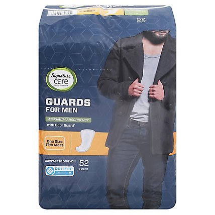 Signature Care Incontinence Male Guards For Men - 52 Count - Image 3