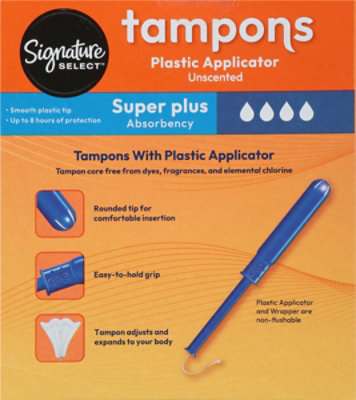 Signature Select/Care Premium Plastic Super Plus Absorbency Unscented Tampons - 18 Count - Image 5