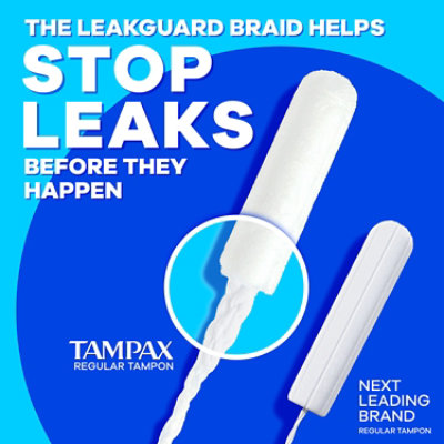 Tampax Pearl Braid Super Plus Absorbency Unscented Tampons with LeakGuard - 18 Count - Image 4