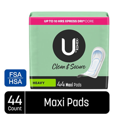 U by Kotex Security Heavy Absorbency Unscented Maxi Feminine Pads - 44 Count - Image 1