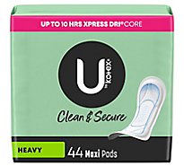 U by Kotex Security Maxi Feminine Pads Unscented Heavy Absorbency - 44 Count