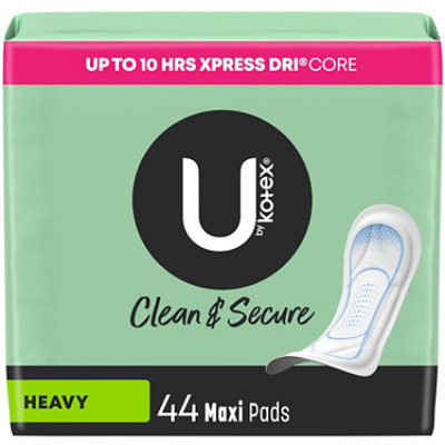 U by Kotex Security Maxi Feminine Pads Unscented Heavy Absorbency - 44 Count