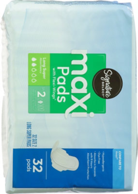 Signature Select/Care Long Super Absorbency With Flexi Wings Maxi Pads - 32 Count - Image 4