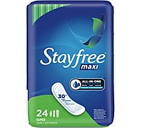 Stayfree Maxi Super Absorbency Pads without Wings - 24 Count