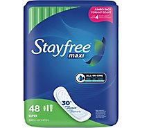 Stayfree Maxi Pads Without Wings Super Absorbency - 48 Count