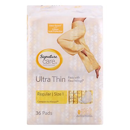 Signature Care Ultra Thin Regular Absorbency With Flexi Wings Maxi Pads - 36 Count - Image 3