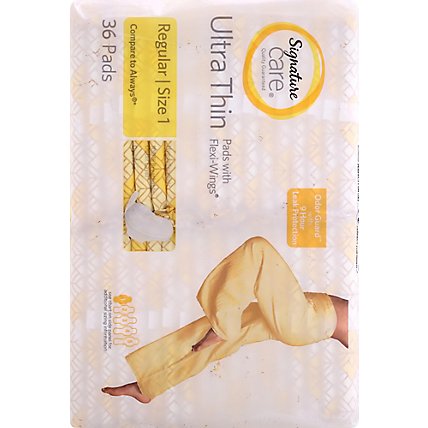Signature Care Ultra Thin Regular Absorbency With Flexi Wings Maxi Pads - 36 Count - Image 5