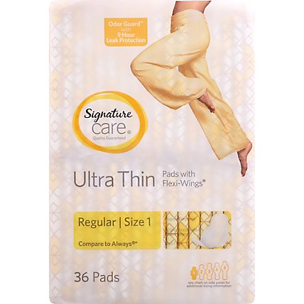 Signature Care Ultra Thin Regular Absorbency With Flexi Wings Maxi Pads - 36 Count - Image 2