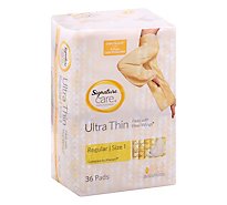 Signature Care Pads With Flexi Wings Ultra Thin Regular Absorbency - 36 Count