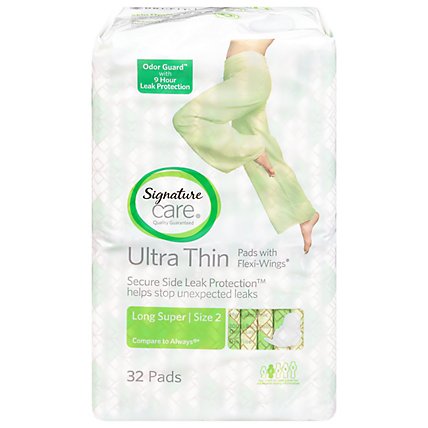 Signature Care Ultra Thin Super Absorbency With Flexi Wings Maxi Pads - 32 Count - Image 3