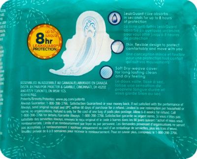 Always Ultra Thin Regular Absorbency Size 1 Unscented Pads with Wings - 18 Count - Image 5