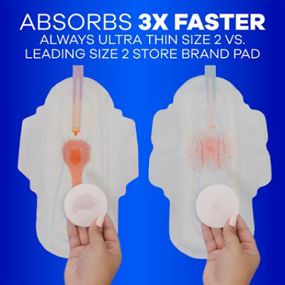 Always Ultra Thin Pads Long Super Absorbency With Wings Size 2 Unscented - 32 Count - Image 3